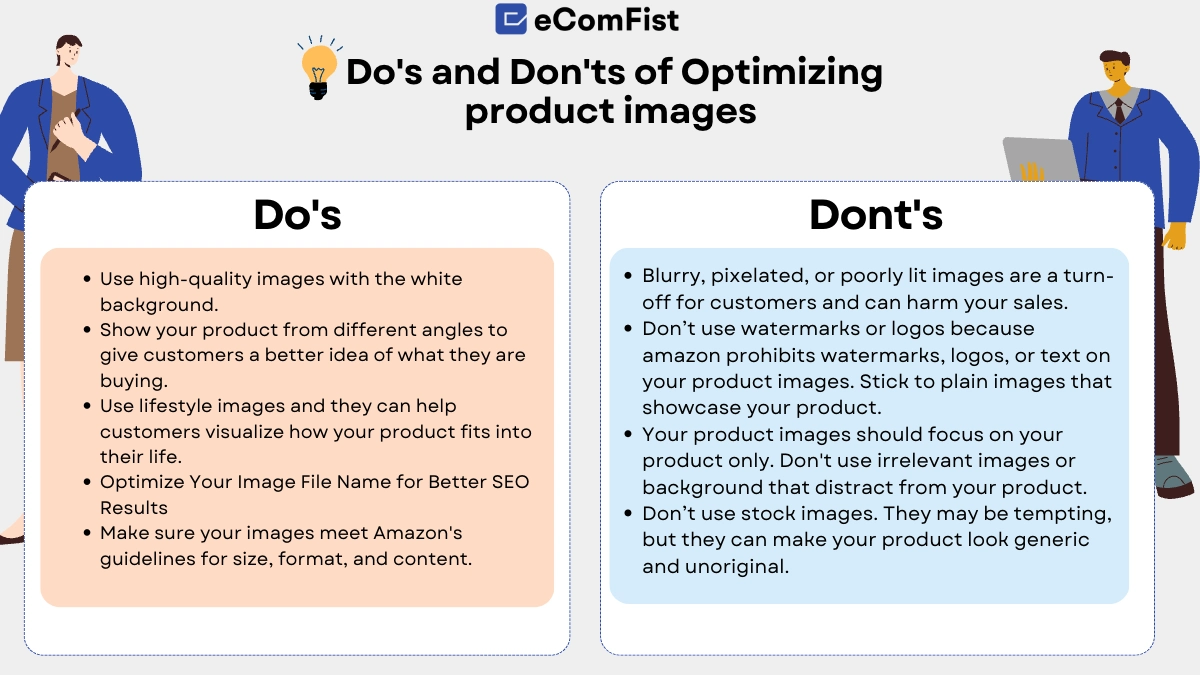 Do's and don'ts of optimizing amazon product images