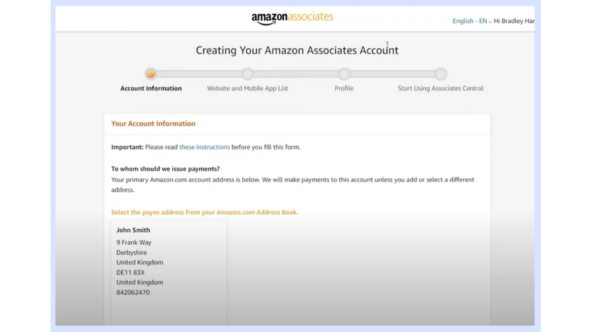 Step 2- How to sign up for an Amazon affiliate program