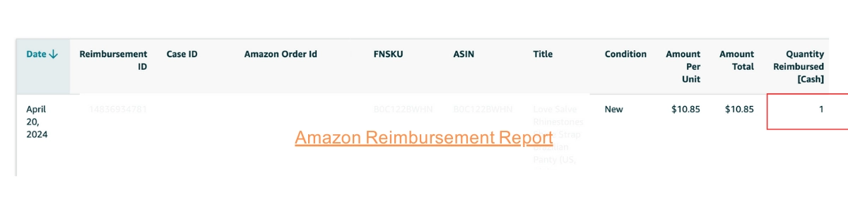 Amazon Reimbursement report