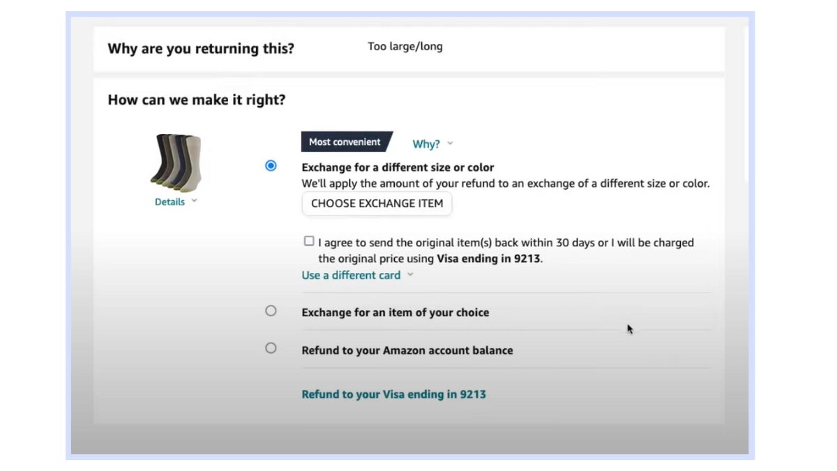 Step 3_ Alternative choices given to you by an Amazon on the refund page